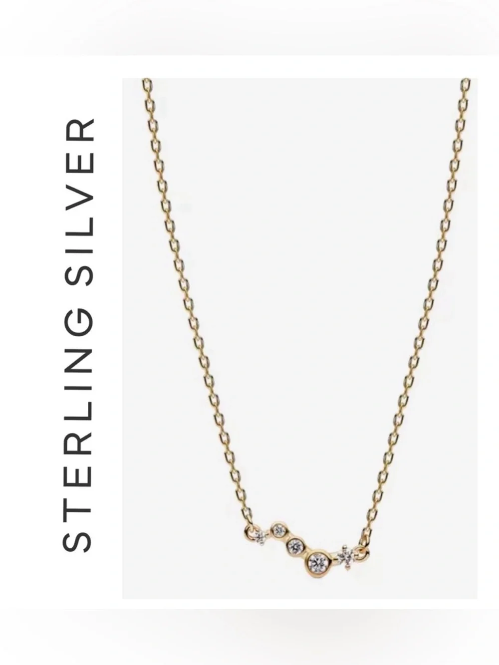 🌟🌟 14K Gold Plated Droplet Bar Diamond Necklace